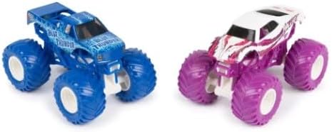 Monster Jam 2023 Official 1:64 Scale Diecast Truck 2-Pack (Series 25 Blue Thunder vs FullCharge Full Charge)