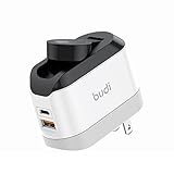 BUDI iPhone Fast Charger with Foldable Apple Watch Wireless Charging USB PD 38W Wall Charge Travel C