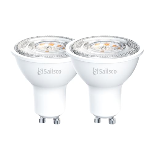 Sailsco Clase A GU10 LED Spot Bombilla Blanco Neutra 1.9W 4000K 345 Lumen,GU10 Bombilla de Ahorro de Energía 50W Lámpara Incandescente de Repuesto,ángulo de haz 36°,No Regulable LED Bombillas,2 piezas
