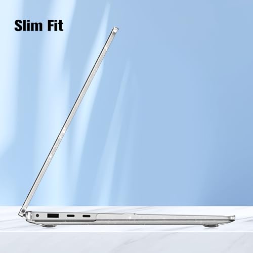 Fintie for Surface Laptop 7 Case, Protective Case for 13.8" PC Thin Lightweight Shockproof Scratch Resistant Thermal Vent Design Transparent Stylish (Model #2036) (Bling Clear)