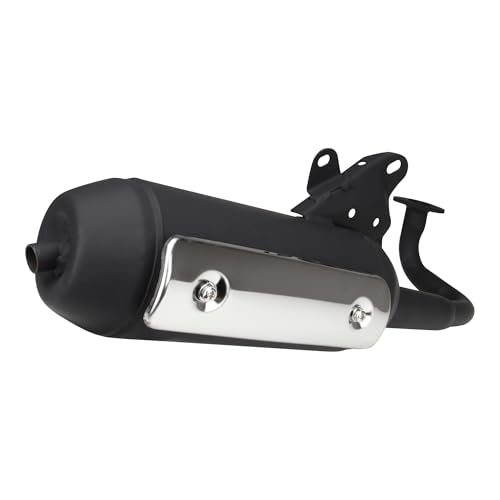 Pot d'échappement standard noir compatible avec scooter 2 temps China Roller CPI Keeway ATU Generic Hussar (moteurs Euro 2)