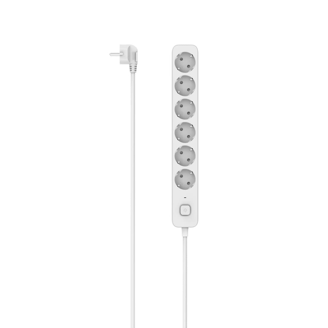 Hama Regleta con interruptor, 6 enchufes, 1,4 m (regleta de 6 enchufes, 6 enchufes, enchufe múltiple, con protección táctil, luz LED funcional, 45°), color blanco
