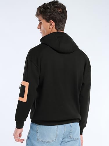 Image of Bewakoof Heavy Duty 1.0 Men's Color Block Oversized Fit Full Sleeve Cotton Blend Hoodies