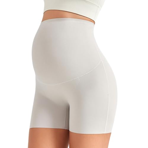 Oxtxuzdm Pantalones cortos de maternidad elásticos para embarazo, transpirables, cintura alta, tela elástica para pilates, hogar, diseño sin costuras, transpirable, diseño sin costuras, B, M