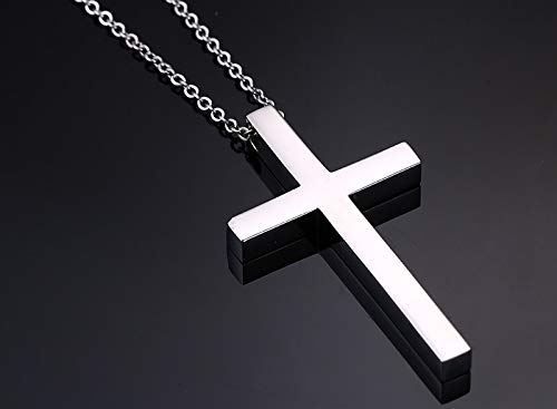 Collier pendentif croix simple pour hommes avec chaîne discrète - 3