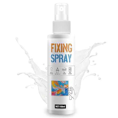 llikknve Oil Pastel Fixative Spray for Art Fixative Spray for Pencil Charcoal and Pastel Drawings Invisible Protection Color Fixing 100ml