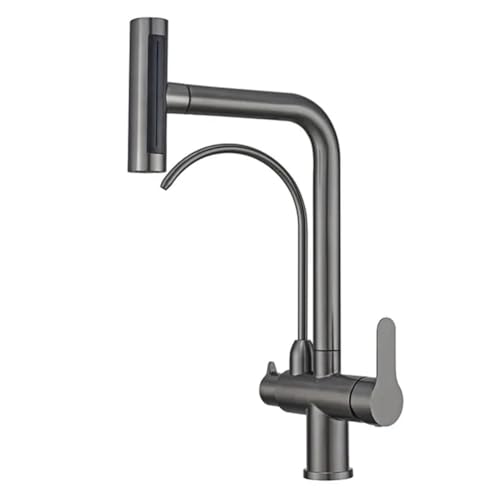 Fauce de cuisine 3 voies eau potable avec pulvérisation de tirage laiton