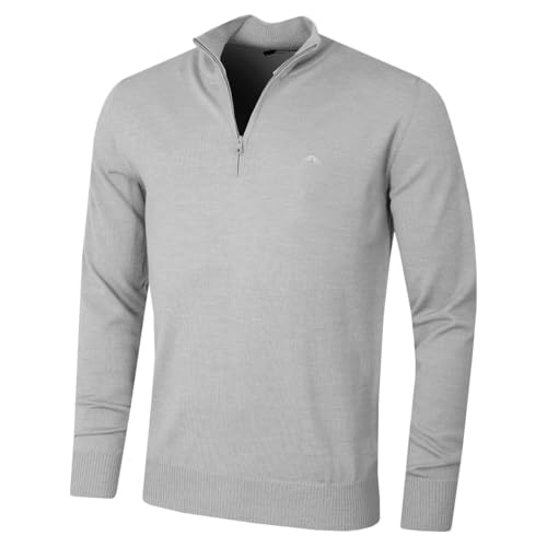 J.Lindeberg Mens Merino Blend 1/2 Zip Sweater - Grey Melange - L