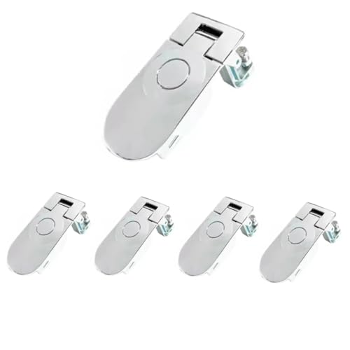 TANFEI Silver Compression Latch Lock Trigger Latch, Adjustable Lever Hand Operated Compression Latch for RV Trailer Truck Boat (keyless, MS609-35 (height 35mm))