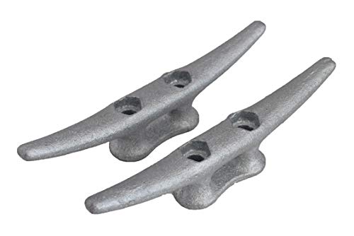 Qpuro 6 Inch Dock Cleat - Hot Dipped Galvanized Cast Iron Boat Cleats, Rope Cleat, Boat Dock Cleats- Ideal For Marine, Deck, Nautical Decor (5-Pack) #TOP3