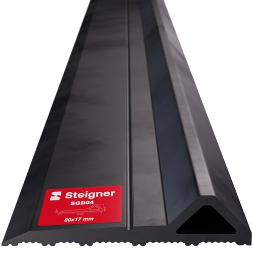 STEIGNER Seuil de garage 3m en EPDM noir 17mm x 80mm SGD04 – Joint isolant pour portes de garage compatible avec Hörmann – Seuil tempête, anti-courant d’air, isolation thermique, barrière d’eau