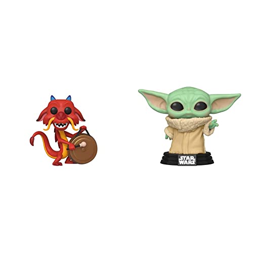 Funko- Pop Disney: Mulan-Mushu w/Gong Princess Figura Coleccionable, Multicolor, Talla Única...