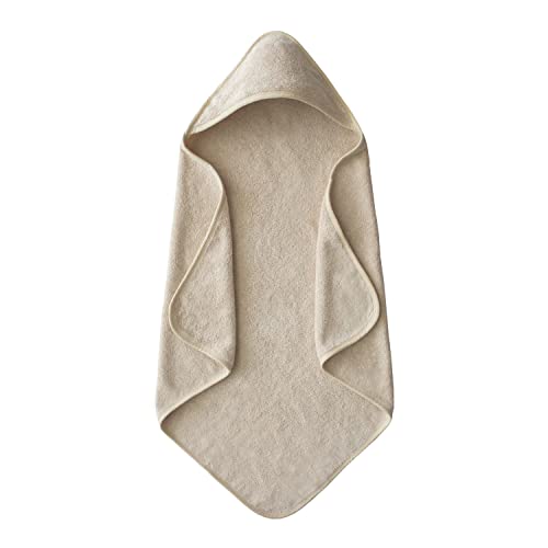 Image of mushie Baby Hooded Towel | Organic Cotton (Fog)