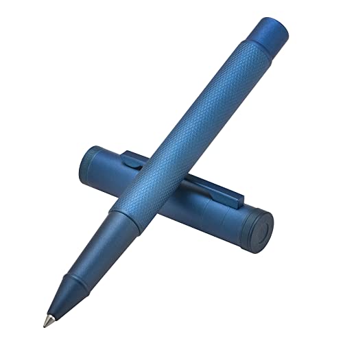 Image of Hongdian Dark Blue Forest Rollerball Pen with Schmidt Black Ink Refill, Classic Design with Metal Case for Business Signature