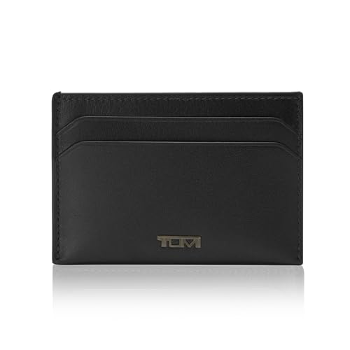 Image of Tumi Card Case, Official, Authentic Nassau SLG Slim Card Case, Black Smooth, One Size