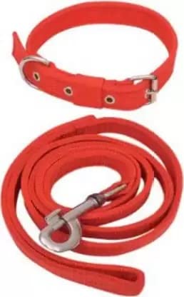 Kapoor pets Dog Collar and Leash Set, Adjustable Nylon Collar with Leash for Large Dogs, Quick Release and Breathable Collar for Dog Red Colour Size 1.5 Inch