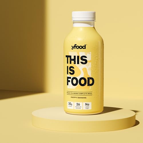 yfood Happy Banana, tasty meal replacement, THIS IS FOOD drink, 34g of protein, 26 vitamins and mineral (12 x 500ml)