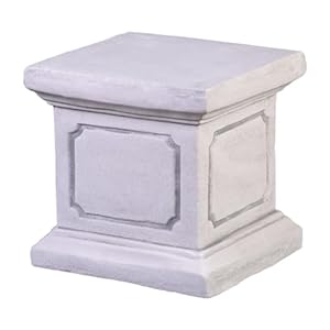 gartendekoparadies.de Kleine vierkante sokkel, stenen sokkel, H. 20 cm, vloeroppervlak 20 x 20 cm, 13 kg, grijs, vorstbestendig gegoten steen voor buiten