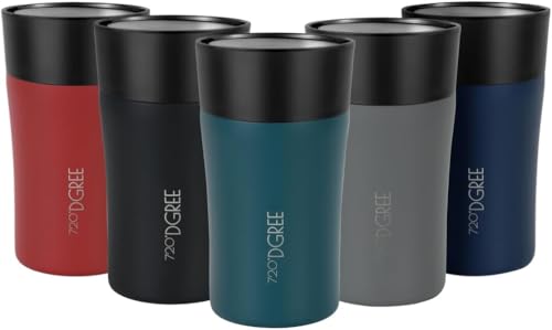 720°DGREE Taza Termo Café 210ml “PleasureToGo 2.0“ - 3 Tamaños, Sin BPA, Prueba Fugas, Doble Pared, Aislado Vacío, 360°-Tapa - Vaso Térmico Acero Inoxidable para llevar - Bebida 3h caliente, 6h frío