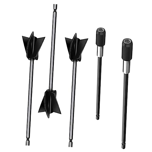 Ciieeo Epoxy Resin Paint Stirrer Set 5pcs Paddle Mixers for Drill Epoxy Mixing Paddle Paint Stirrers for Drill Resin Mixer