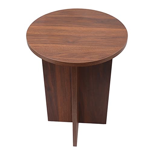 Table Ronde en Bois SEAFRONT Petite Table Basse de Salon Bout de Canapé Marron Rustique - 5