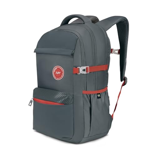 Image of Skybags Ontrak 17 Inch Compatible Laptop Backpack 30L | 3 Compartments with Quick-Access Front Pocket & Rain Cover | Air-Mesh Back Panel & Side Pocket | Office & Travel Backpack for Men & Women