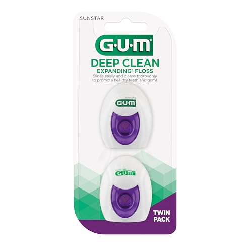 GUM Deep Clean Dehnbare Zahnseide, gewachste gewebte Zahnseide, effektive Plaque-Entfernung für verspannte Zähne, ohne Geschmack, 2 Stück (3 Stück) – Bild 3