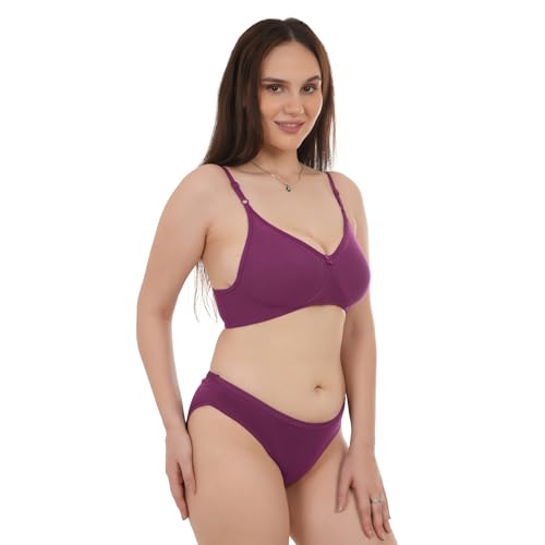 Image of UNITRUST Premium Lingerie Set with Full Coverage Non-Padded Bra and Hipster