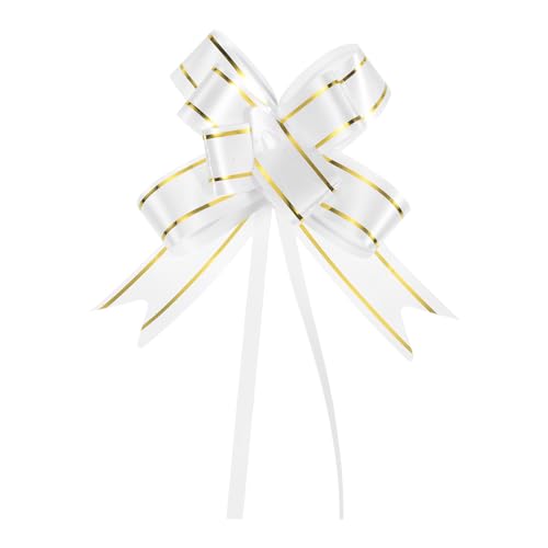 Lazos de regalo blancos M METERXITY evitan envoltorios sosos en cestas navideñas