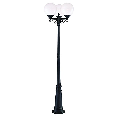 Best Promo Acclaim 5269BK/WH Havana Collection 3-Head Post Combination 3-Light Outdoor Post Light, Matte Black