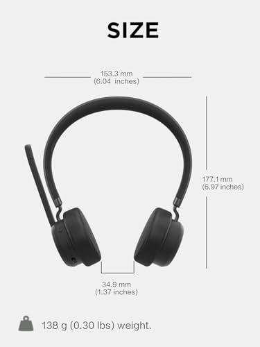 Lenovo Wireless Stereo Headset, Noise Cancelling Mic, Bluetooth 5.3 Multipoint, 31-Hour Talk & 60-Hour Playback, Lightweight 138g, Replaceable Earcups Over-Ear Comfort, Gaming, Office, & PC Use - image 6
