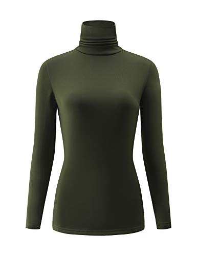 Image of Kindcall Casual Turtleneck Tops Lightweight Long Sleeve Soft Thermal Shirts for Women