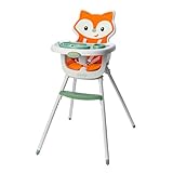 Infantino Grow-with-Me 4-in-1 Convertible High Chair, Fox-Theme, Space-Saving Design, Booster and Toddler Chair for Infants & Toddlers 3M-36M