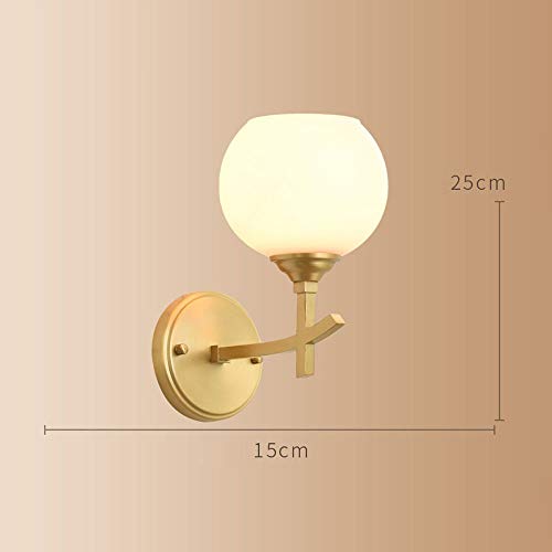 Lámpara de pared con pantalla de globo de cristal blanco que difunde luz suave sin destellos 5