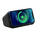 i-Box Wireless Charger, Portable Bluetooth Speaker, 10W Fast Qi Wireless Charger, iPhone and Android Phone Stand, 6W Stereo Speakers, Large 5,000mAh Battery for up to 18 Hours Playback