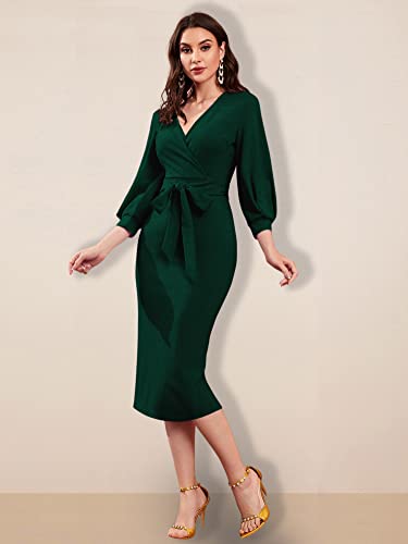Image of rosery paris Women V Neck fulls Sleeve one Piece Formal Black Floral Western one piece Knee-Length Dress