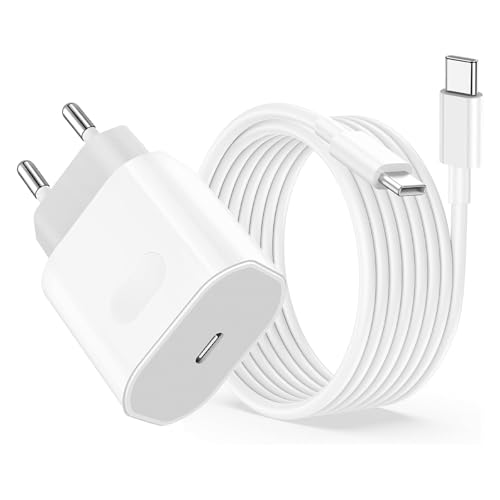 USB C Ladegerät Ladekabel für iPhone 17 16e 16 15 Pro Max Plus/17 Air iPad Pro/Air Mini 2024/10.11.Generation 20W USBC Adapter Netzteil Stecker mit 2M Kabel Schnellladekabel Schnellladegerät Charger