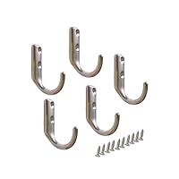 ZRuiYFFS 5Pcs 316 Stainless Steel Wall Hook, Marine Grade Coat Hook, J-Type/T-Type Single Hook Marine Hardware Fittings, with Screws (J-Type)