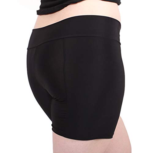 Undersummers Women's Long Boyshort with Wide Waist Band (XL, Black)