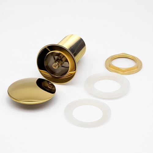 Válvula Click Luxo Aço Inox 304 Cuba Pia Banheiro Lavabo 7/8 Ralo Cor Dourada - Brinovar