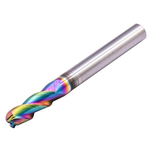 Image of 1 /4 inch 3 Flute 37 Helix Solid Carbide Ball Nose End Mill, DLC Coated | Ball End, 1 /4 inch Cutting Dia, 1 /4 inch Shank Dia, 3 /4 inch Length of Cut, 2-1 /2 inch Overall Length, for Milling Aluminum and Copper