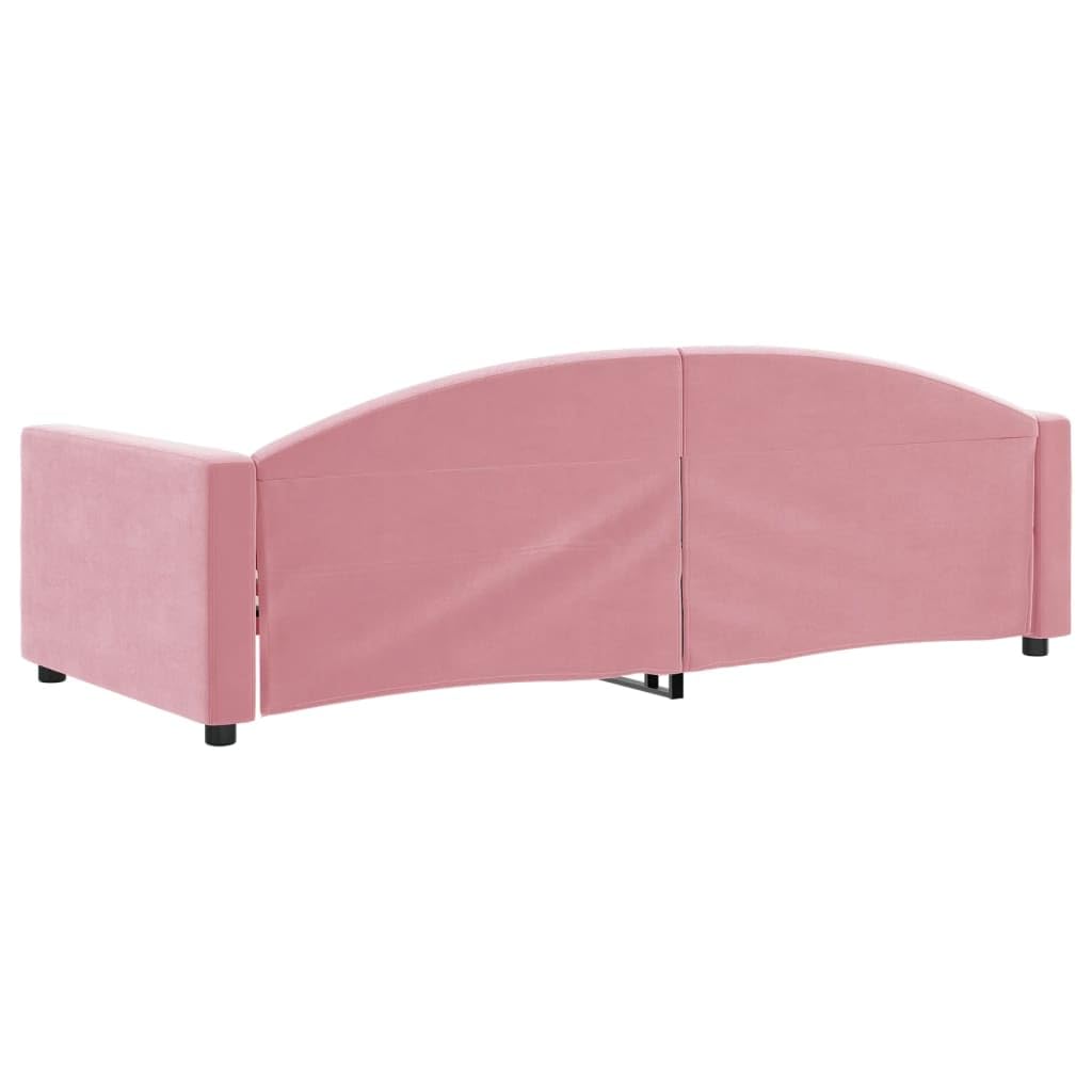 Brokky 354139 Letto da Giorno Rosa 90x200 cm in Velluto Divano Letto,Giroletto, Singolo, Matrimoniale, Moderna