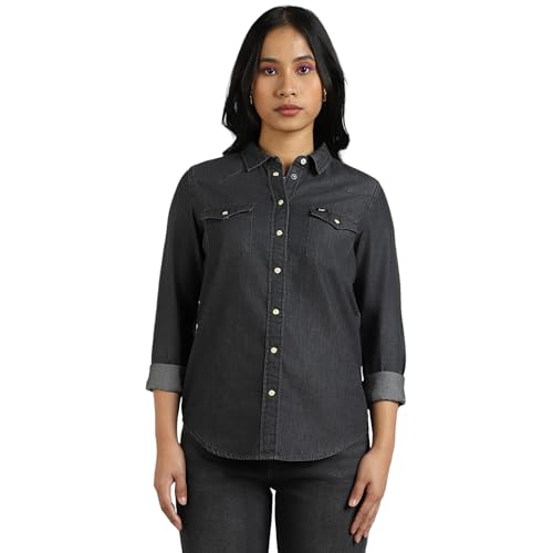 Image of Lee Women's Solid Regular Fit Shirts
