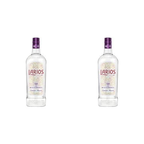 Larios Dry Gin Ginebra Mediterránea, alc 37.5%, 700ml (Paquete de 2)