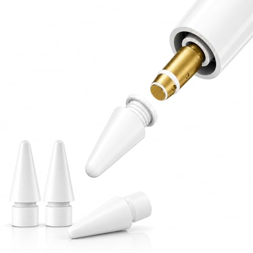 Image of Mizi Apple Pencil Replacement Tips (3 Pack) - Compatible with Apple Pencil 1st & 2nd Gen, USB-C & Pro - High Precision Stylus Nibs for iPad, Smooth Writing & Drawing, Easy Install - White