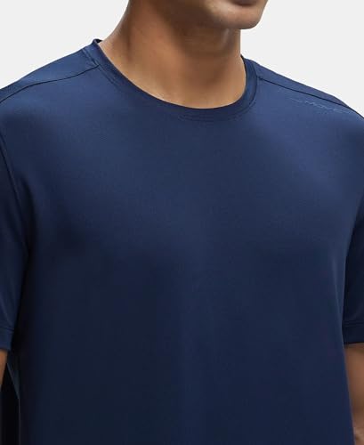 Image of Jockey MV37 Men Recycled Microfiber Elastane Stretch Fabric Round Neck Half Sleeve Breathable Mesh Active Wear T-Shirt