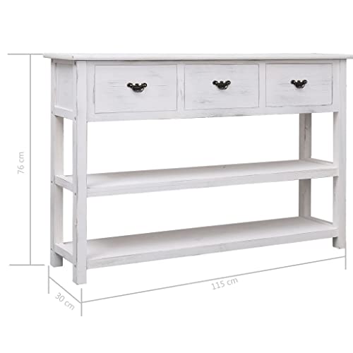 Vidaxl Sideboard Console Side Storage Stand Cabinet Chest Buffet Hallway Living Room Home Wine Rack Wooden Stand Furniture Antique White Wood #TOP3