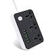 Power Strip with USB Ports Long Cord Universal Socket 3 Outlets Surge Protector 6 Quick USB (5V 3.4A 17W) Charging Station 6.5ft Power Cord 2500W Circuit Breaker Child Safe Door--- Worldwide use