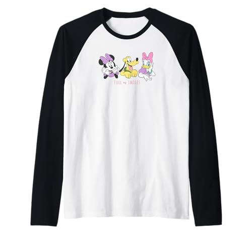 T-shirt baseball raglan Minnie et Pluto Disney pour adulte style rétro