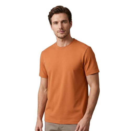 Image of NOBERO 100% Cotton T Shirts for Men Stylish | Regular Fit | Solid T Shirts for Men 180 GSM Combed Cotton | Round Neck Half Sleeve